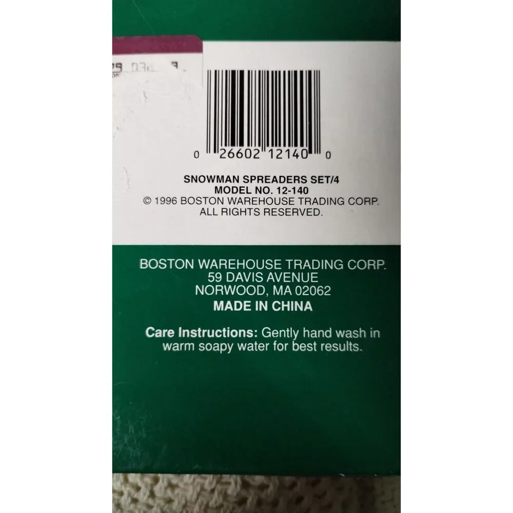 Boston Warehouse Snowman Spreader Set Of 4 Let it Snow‎